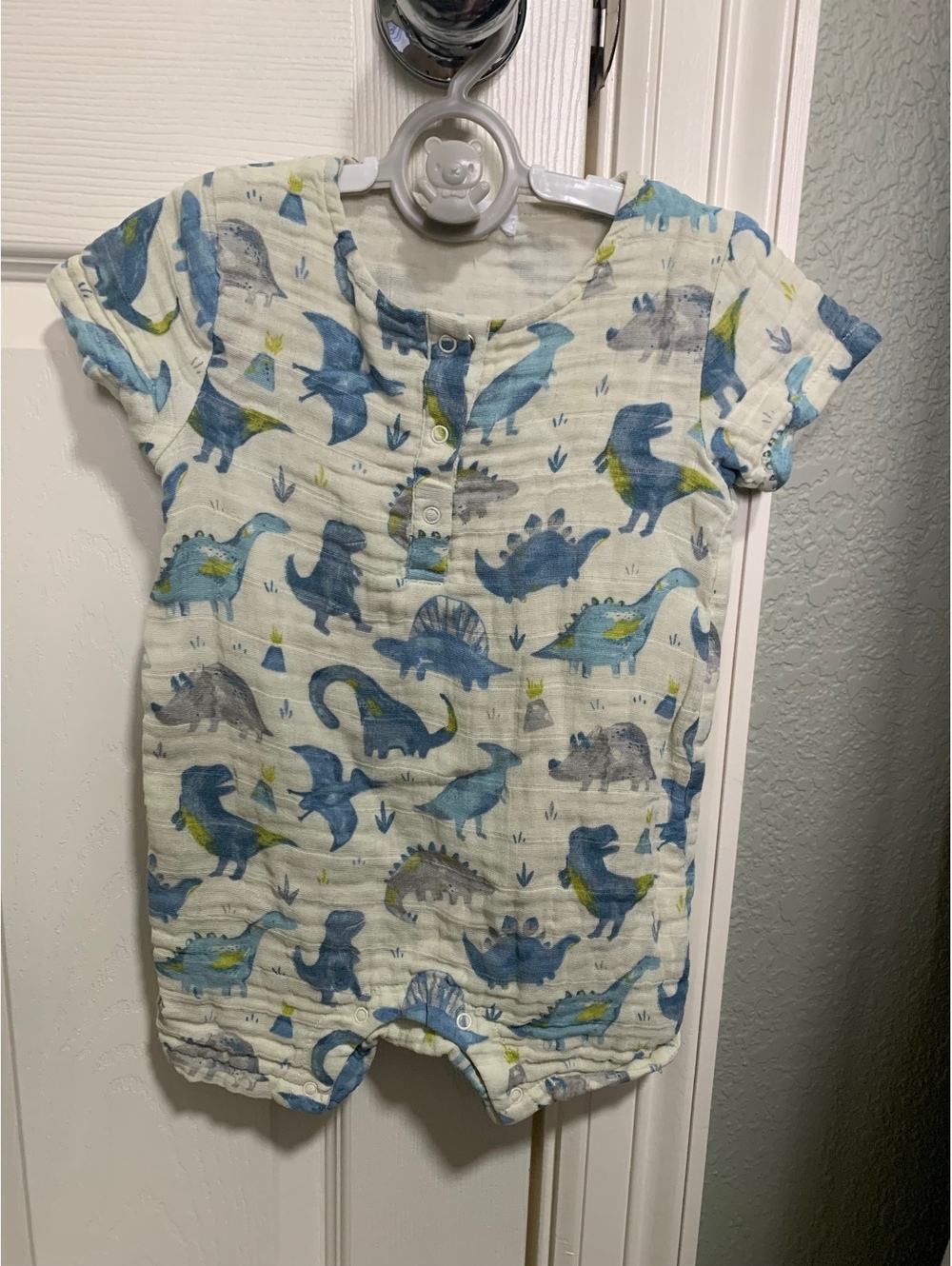 EUC Angel dear organic cotton muslin romper